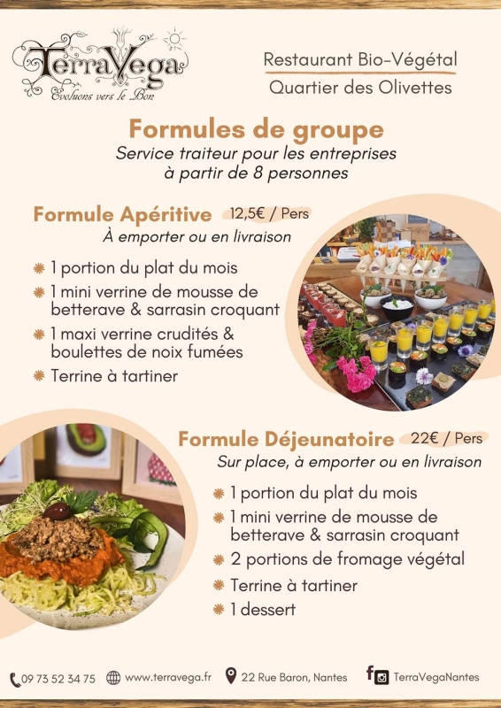 Privatisation Nantes - Privatisation restaurant Nantes - Privatiser anniversaire - TerraVega - bien manger NANTES